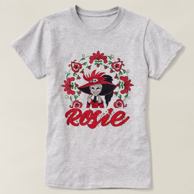 T-shirt Hazbin Hotel Rosie With Red Flowers Frame (Design devant)
