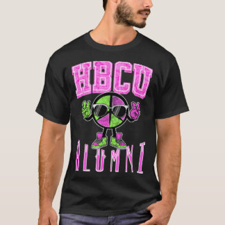 T-shirt HBCU Alumni Vêtements rose et vert pour les femmes