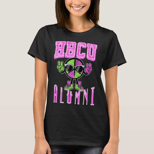 T-shirt HBCU Alumni Vêtements rose et vert pour les femmes (Devant)