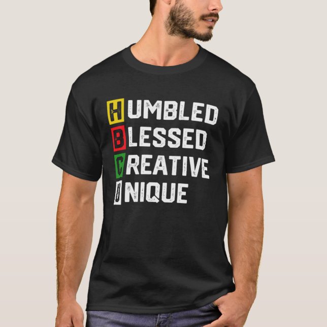 T-shirt HBCU Apparel African Humbled Blessed Creative Uniq (Devant)