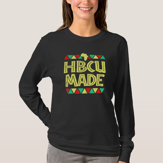 T-shirt Hbcu Fabriqué Afro Noir (Devant)