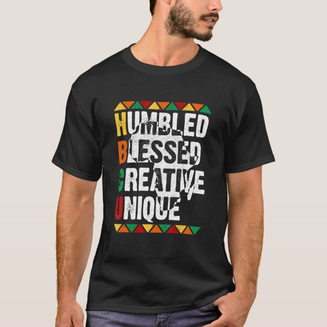 T-shirt HBCU Humbled Blessed Creative Unique Afro College  (Devant)
