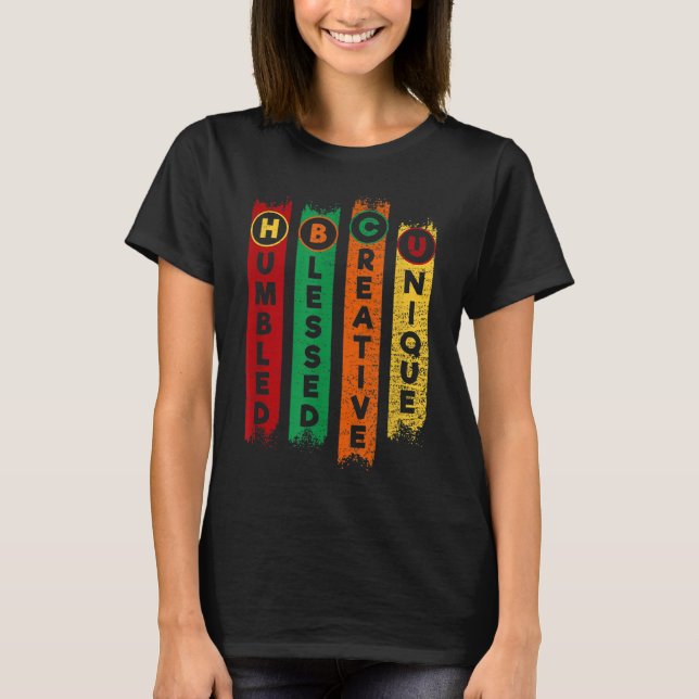 T-shirt HBCU Humbled Blessed Creative Unique Black College (Devant)