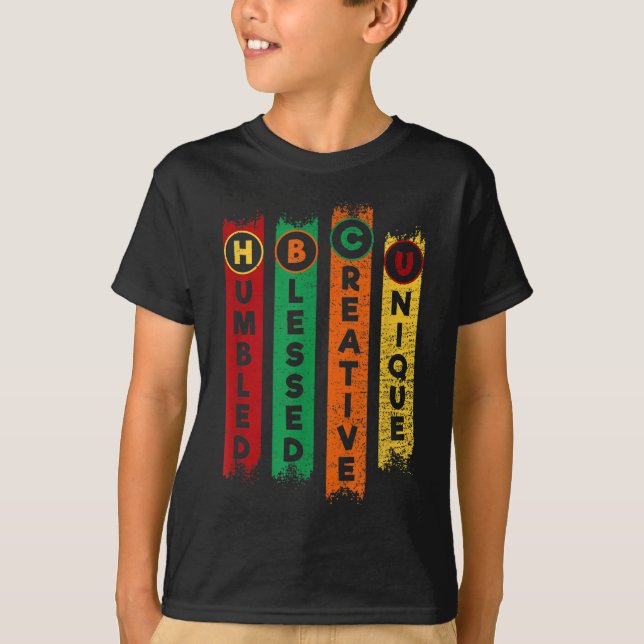 T-shirt HBCU Humbled Blessed Creative Unique Black College (Devant)