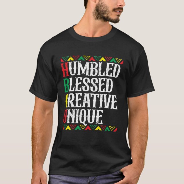 T-shirt HBCU Humbled Blessed Creative Unique Historique Af (Devant)