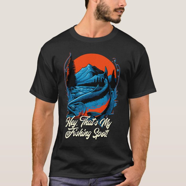 T-shirt Hé, c'est mon coin de pêche Introverti Lacs Antiso (Devant)