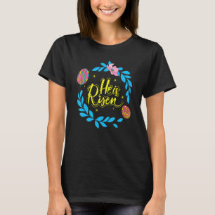 T-shirt He Is Risen Easter Day Jesus Religious Christian B