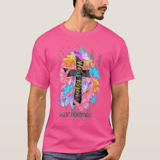 T-shirt He Is Risen Jesus Christian Cross Butterfly Americ