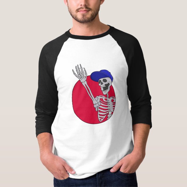 T-shirt Hé les amis Squelette cool et drôle (Devant)