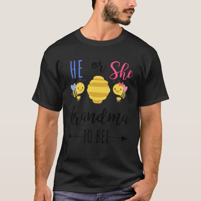 T-shirt He or she grandma to bee Expecting grandmother (Devant)