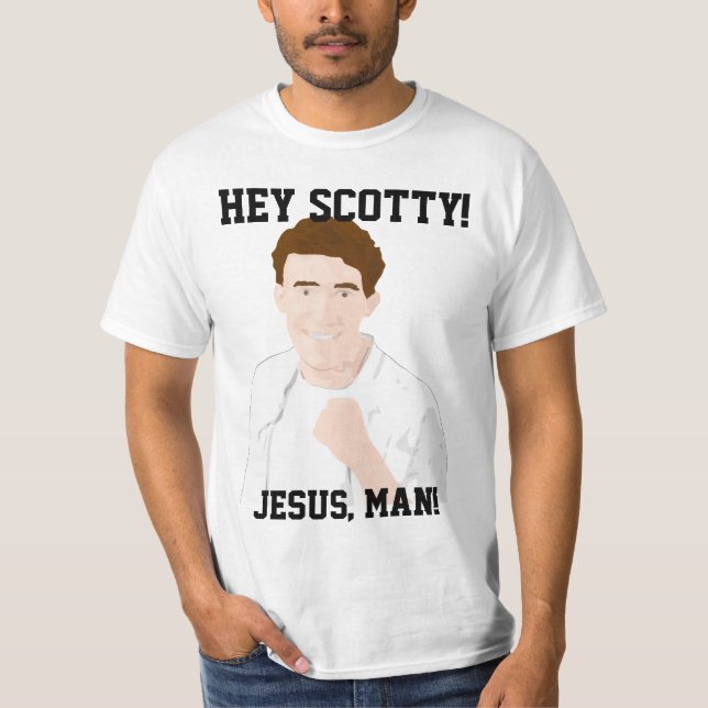 T-shirt Hé Scotty, Jésus, homme ! (Devant)