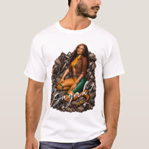 T-shirt Hé Sugah Rétro Héroïne Superpuissante Pin-Up Art