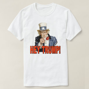 T-shirt Hé Trump ! Oncle Sam avec le doigt d'honneur Anti