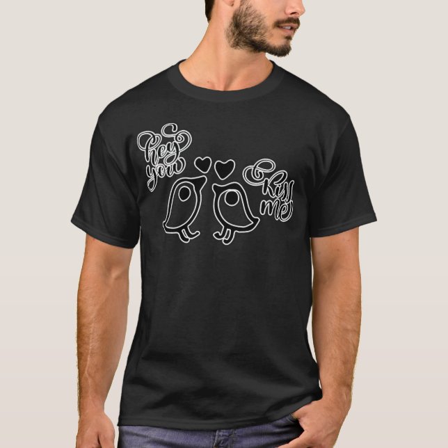 T-shirt hé vous m'embrassez cavalier mignon (Devant)