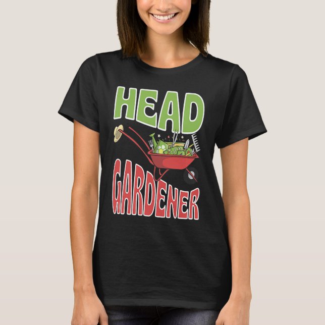 T-shirt Head Gardener Cute Summer Wheelbarrow Vegetable Ga (Devant)