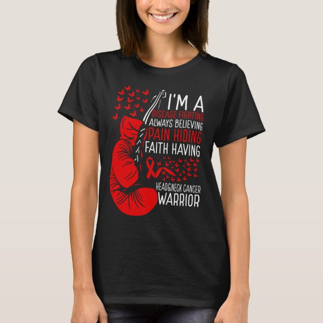 T-shirt Head&Neck Cancer Warrior Awareness Ribbon Disease (Devant)