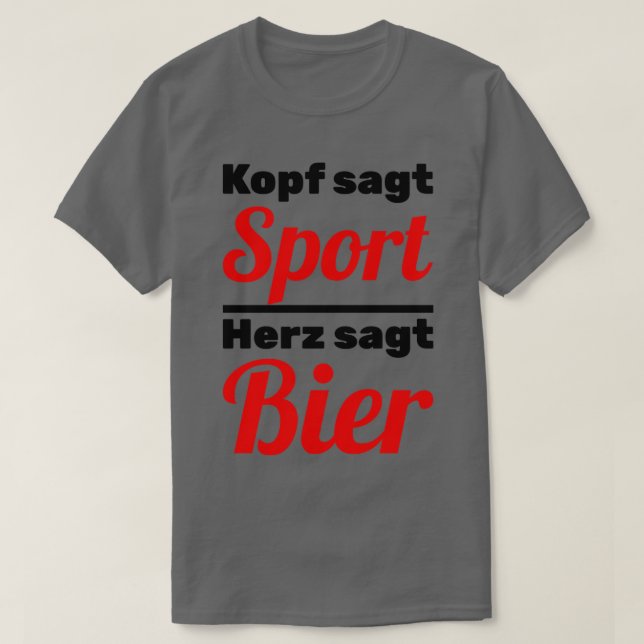 T-shirt Head says sport heart says beer (Design devant)