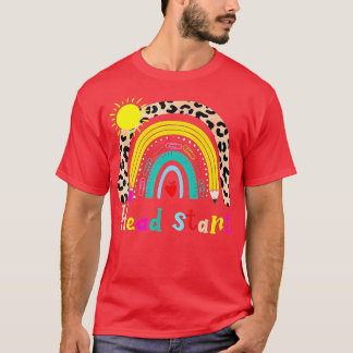 T-shirt Head Start enseignant Leopard Rainbow Head Start T