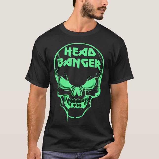 T-shirt Headbanger Heavy Metal Rocker Dubstep Techno Rave  (Devant)