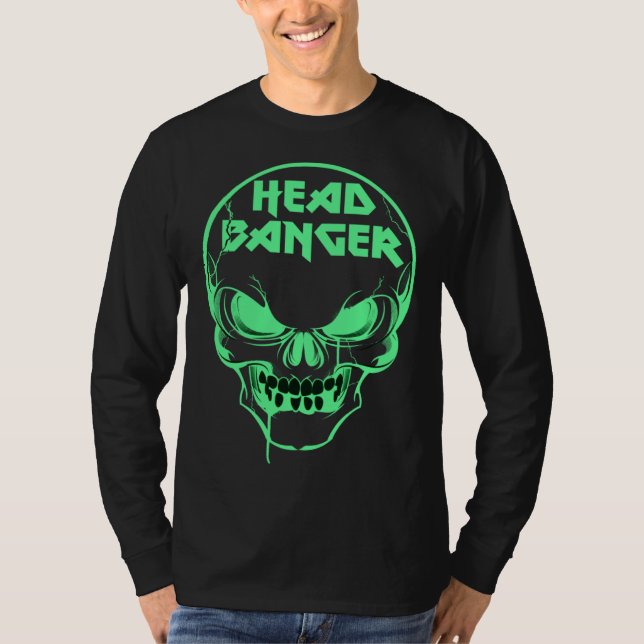 T-shirt Headbanger Heavy Metal Rocker Dubstep Techno Rave  (Devant)