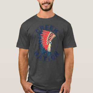 T-shirt Headdress de la nation de Creek Fier Native Americ