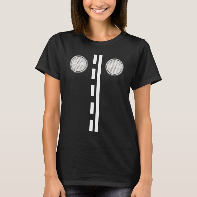 T-shirt Headlights With Road Markings  Halloween Costume (Devant)