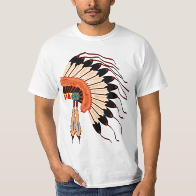 T-shirt headress de natif américain (Devant)