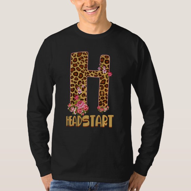 T-shirt Headstart Funny Empreinte de léopard & Flowers Coo (Devant)