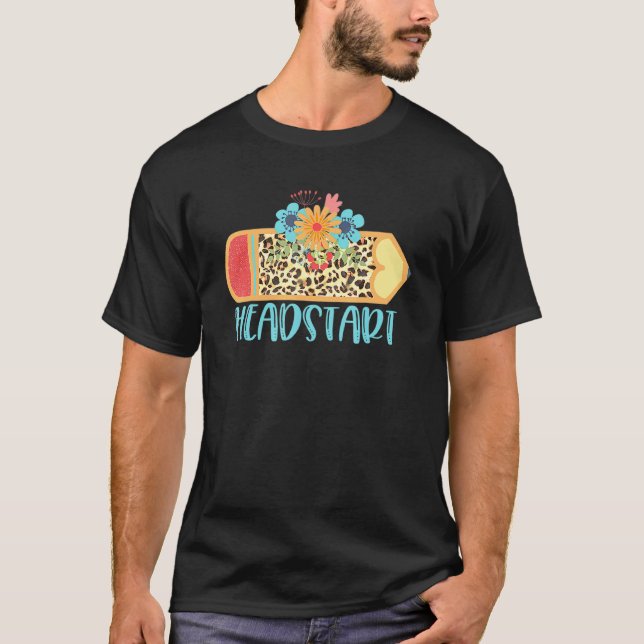 T-shirt Headstart Pencil Leopard Cheetah Imprimer Apprendr (Devant)