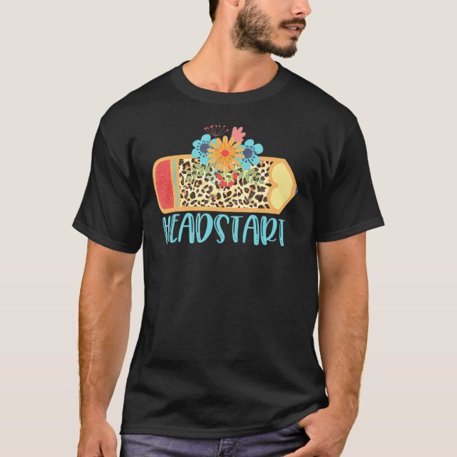 T-shirt Headstart Pencil Leopard Cheetah Imprimer Apprendr (Devant)