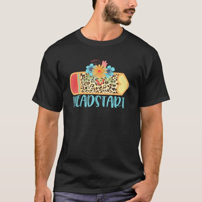 T-shirt Headstart Pencil Leopard Cheetah Imprimer Apprendr (Devant)