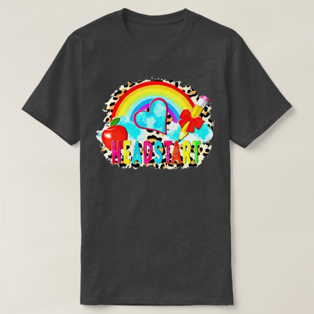 T-shirt Headstart Teacher Rainbow Early Chilhood Retour à (Design devant)
