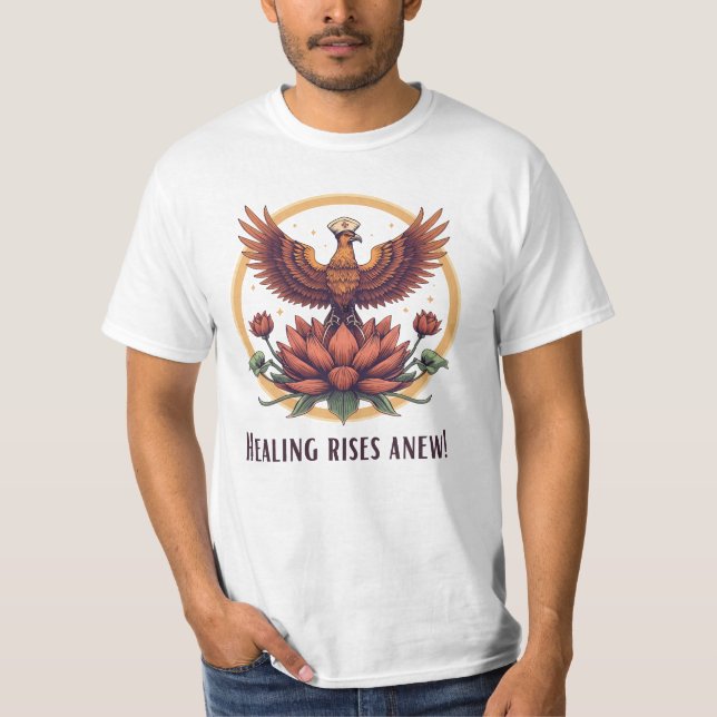 T-shirt Healing Rise Anew - Phoenix Infirmière Design (Devant)