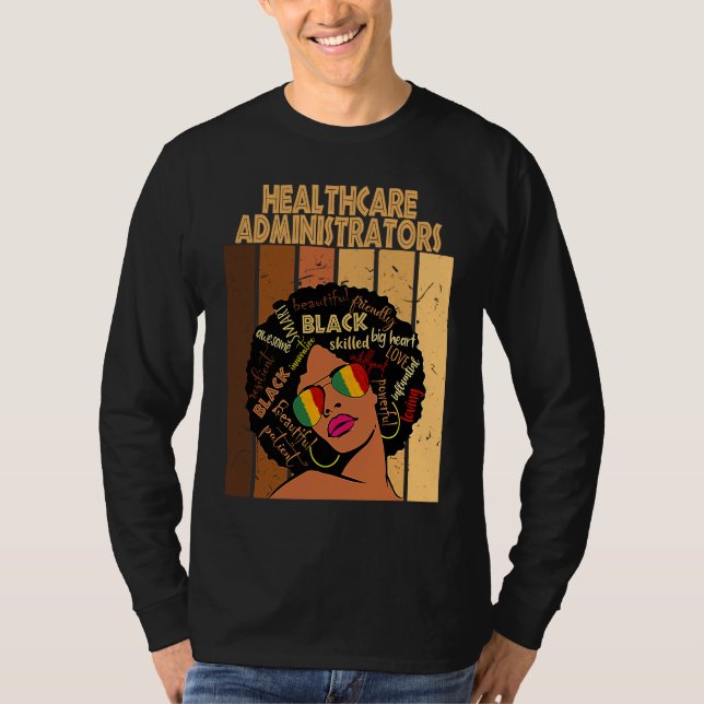 T-shirt Healthcare Administrators Afro African Black Histo (Devant)