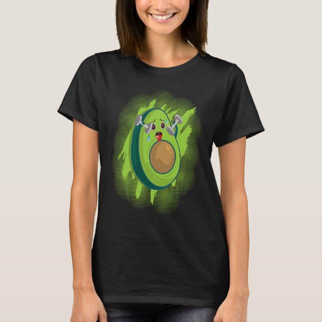 T-shirt Healthy Herbivore Vegetable Avocado Vegan Fitness  (Devant)