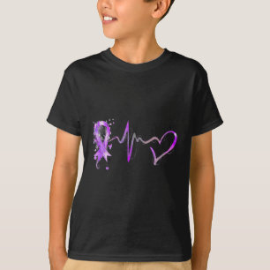 T-shirt Hearbeat Purple Ribbon Pancreatic Cancer Awards