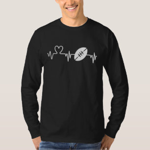 T-shirt Hearbeat Rugby Sports Jeu Entraîneur Joueur Ou Ven