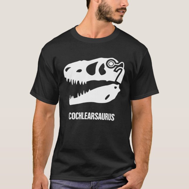 T-shirt Hearing Loss Awareness  Dinosaur Cochlear Implant (Devant)