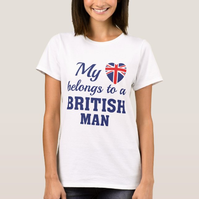 T-shirt Heart Belongs British (Devant)