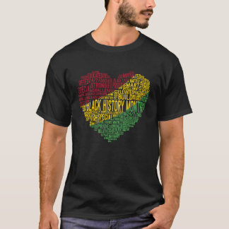 T-shirt Heart Black Histoire Mois Liberté Fierté Africaine