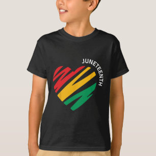 T-shirt Heart Black History Afro American African Freedom