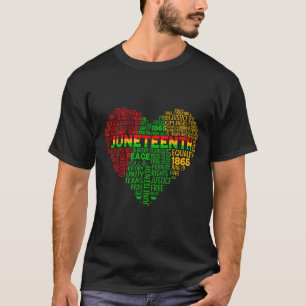 T-shirt Heart Black History Afro American African Freedom