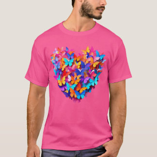 T-shirt Heart Butterfly Fashion With A Magical Touch