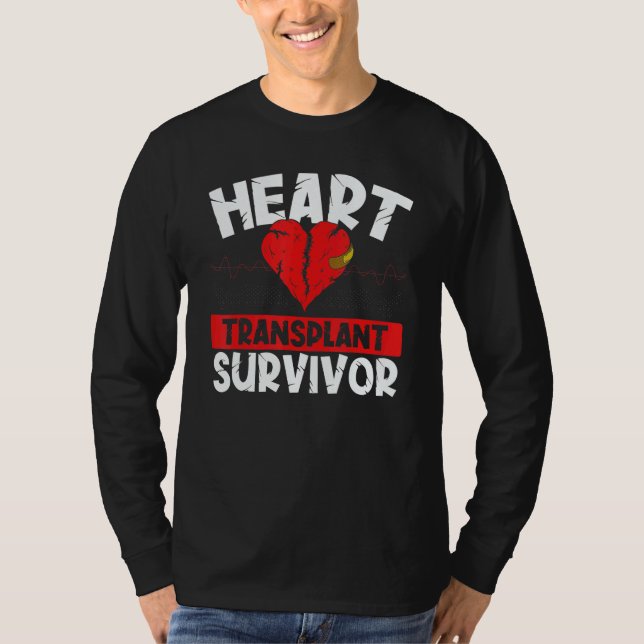 T-shirt Heart Bypass Heart Transplant Survivor Open Heart  (Devant)