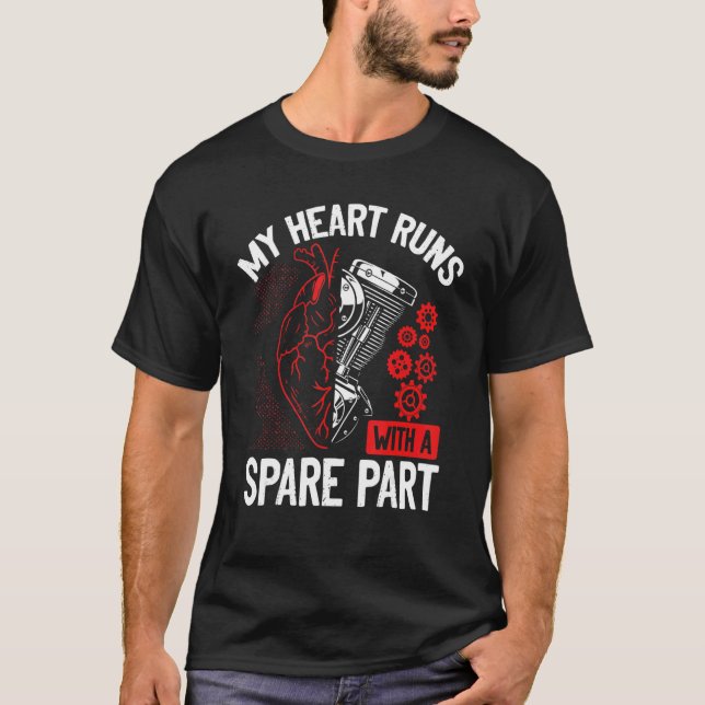 T-shirt Heart Bypass Heart Transplant Survivor Open Heart  (Devant)