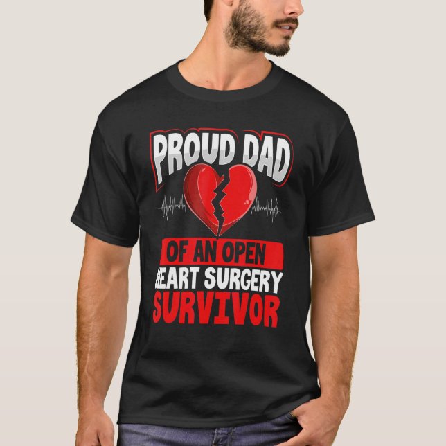 T-shirt Heart Bypass Heart Transplant Survivor Open Heart  (Devant)