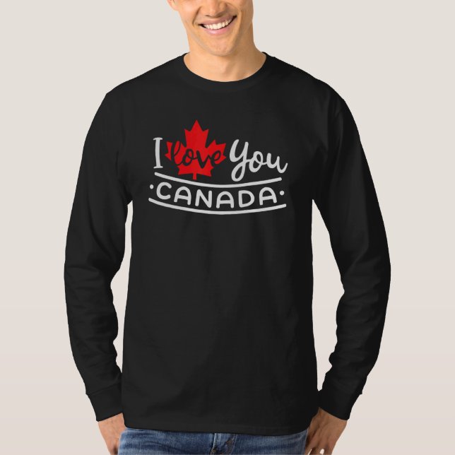 T-shirt Heart Canada Day Maple Leaf I Love You Canada (Devant)