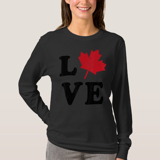 T-shirt Heart Canada Day Maple Leaf I Love You Canada (Devant)