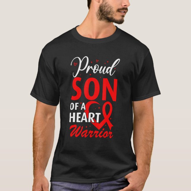 T-shirt Heart Disease Awareness Proud Son of a Heart Warri (Devant)