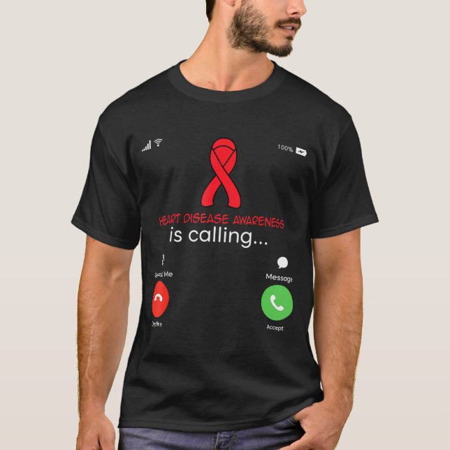T-shirt Heart Disease Awareness Red Ribbon Heart Attack Su (Devant)